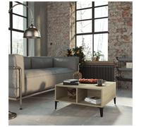 Coffee Table Sonoma Oak 60x60x30 cm Engineered Wood 2-Shelf Modern Compact Desk