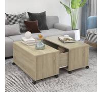 Vidaxl Coffee Table Sonoma Oak 75X75X38 Cm Engineered Wood, Brown