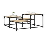 Coffee Table Sonoma Oak 87.5x87.5x40 cm. Engineered Wood Metal Frame Industrial