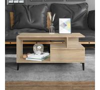 Coffee Table Sonoma Oak 90x49x45cm Engineered Wood Drawer & Shelf Modern Living