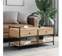 Coffee Table Sonoma Oak 99x50x50 cm Engineered Wood Berkfield Home Brown One Size