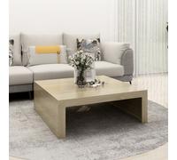Coffee Table Sonoma Oak Engineered Wood 100x100x35 cm Modern White RectangularUK