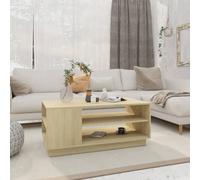 Coffee Table Sonoma Oak Engineered Wood 102x55x43 cm Shelf easy clean top