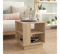 Coffee Table Sonoma Oak Engineered Wood 40x40x43 cm Square Compact Two-Shelf UK