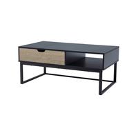 Teamson Home Single Drawer Single Shelf Lift Top Coffee Table - Size: 45.1 x 60.3 x 105.4cm - Black - Wilko