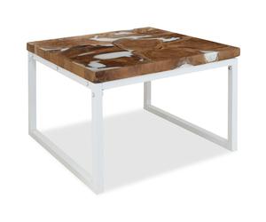 Coffee Table Teak Resin 110X60X40 Cm And Brown