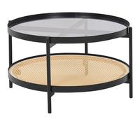 Coffee Table Tempered Glass Black RENO