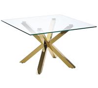 Beliani Coffee Table Starlight Tempered Glass Gold