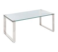 Coffee Table TILON Tempered Glass Silver