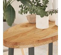Coffee table top Solid oak light brown oval 80x40x4 cm fine sanded natural grain