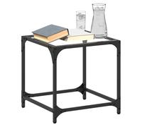 Coffee Table Transparent Glass 40x40x40 cm Engineered Wood Steel SturdyX Elegant