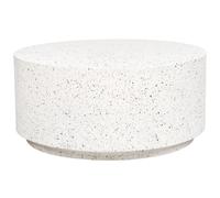 Beliani Round Coffee Table Off-white Terrazzo Effect Trezzo, White