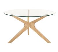 Coffee Table VALLEY Tempered Glass Light Brown