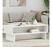 Coffee Table White 100x46x35cm Engineered Wood Rectangular 2-Tier Modern Stylish