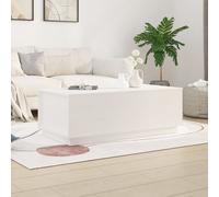 Coffee Table White 100x50x35 cm Solid Wood Pine Berkfield Home White One Size