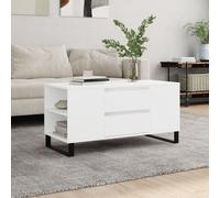 vidaXL Coffee Table White 102x44.5x50 cm Engineered Wood