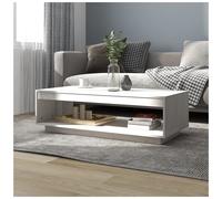 Coffee Table White 110x50x33.5 cm Solid Pinewood Modern Storage Shelf Living