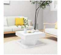 Coffee Table White 57x57x30cm Engineered Wood Minimalist Living Room Accent Cozy