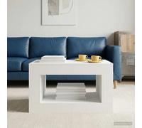 Coffee Table White 80.5x50x50 cm Durable Moisture-Resistant Compact Modern Home