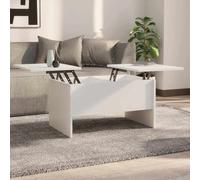 Coffee Table White 80x50cm Engineered Wood Modern Minimalist Compact Low Table