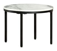 Coffee Table White and Black Real Solid Marble Side Desk Ø65cm/Ø50cm vidaXL
