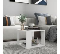 Coffee Table White Engineered Wood 40x40x30cm Compact Square Side Table Shelf UK