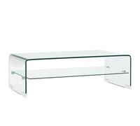 Coffee Table with a Shelf Clear Tempered Glass 50x45x33cm/98x45x31cm vidaXL