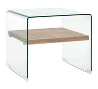 Coffee Table with a Shelf Dining Table End Table Clear Tempered Glass vidaXL