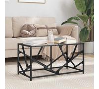 Coffee Table with Black Glass Top 78.5x40x41 cm Steel