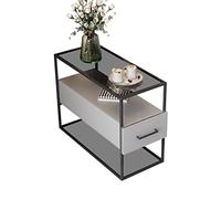Coffee Table with Drawers and Storage Shelf, Modern 3 Tier Side Table, Home Office File Cabinet, Easy to Assemble