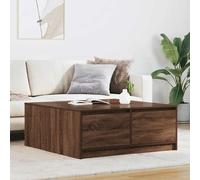 Coffee Table with Drawers Brown Oak 100x100x40 cm Berkfield Home Brown One Size