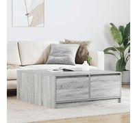 Coffee Table with Drawers Grey Sonoma 100x100x40 cm Berkfield Home Grey One Size