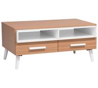 Coffee Table with Drawers Light Wood with White ALLOA