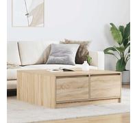 Coffee Table with Drawers Sonoma Oak 100x100x40 cm Berkfield Home Brown One Size