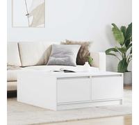 Coffee Table with Drawers White 100x100x40 cm Berkfield Home White One Size