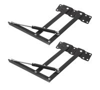 Coffee Table with Gas Spring Folding Bracket 2pcs Lift Top Hardware | Iron Construction, Black Finish, Modern Style, Living Room Use, Limited Spaces, Height Adjustment