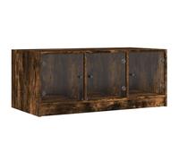 (smoked oak) vidaXL Coffee Table with Glass Doors Hallway Tea Side End Table Sofa Table