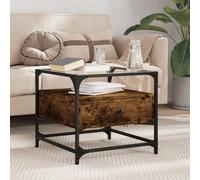 Coffee Table With Glass Top 50X50X45 Cm Steel