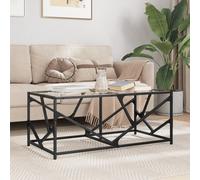 Coffee Table With Glass Top 98.5X50X41 Cm Steel