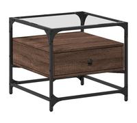 Coffee Table with Glass Top Hallway Tea End Table Side Table Steel vidaXL