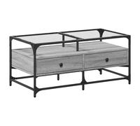 Coffee Table with Glass Top Hallway Tea End Table Side Table Steel vidaXL