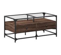 Coffee Table with Glass Top Hallway Tea End Table Side Table Steel vidaXL