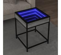 vidaXL Coffee Table with Infinity LED Brown Oak 90x50x41 cm, Brown