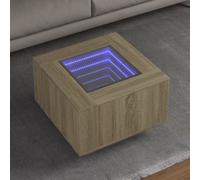 (sonoma oak, 60 x 60 x 40 cm) vidaXL Coffee Table with LED Hallway End Table Side Table Engineered Wood