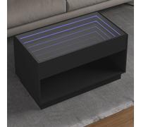 Coffee Table with Infinity LED Black 90x50x50 cm Berkfield Home Black One Size
