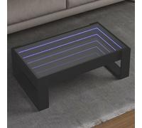 Coffee Table with Infinity LED Black 90x53x30 cm Berkfield Home Black One Size