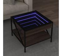 Coffee Table with Infinity LED Brown Oak 50x50x38 cm Berkfield Home Brown One Size
