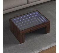 Coffee Table with Infinity LED Brown Oak 70x50x30 cm Berkfield Home Brown One Size