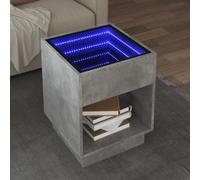Coffee Table with Infinity LED Concrete Grey 40x40x50 cm Berkfield Home Grey One Size