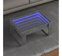 Coffee Table with Infinity LED Concrete Grey 70x53x30 cm Berkfield Home Grey One Size